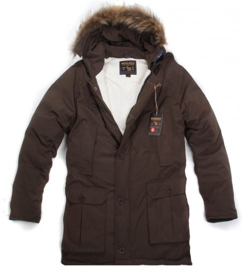 Woolrich Artico Giù Chocolate Fur Parka giacca uomini